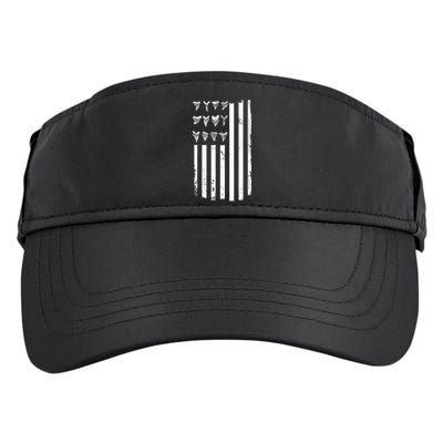 Shark Tooth Hunting American Flag Design For Fossil Hunter Adult Drive Performance Visor