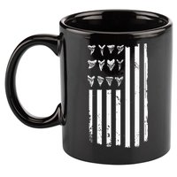 Shark Tooth Hunting American Flag Design For Fossil Hunter 11oz C Handle Ceramic Mug