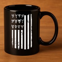 Shark Tooth Hunting American Flag Design For Fossil Hunter 11oz C Handle Ceramic Mug