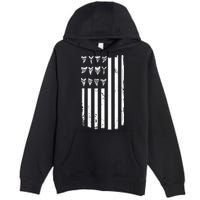 Shark Tooth Hunting American Flag Design For Fossil Hunter Premium Pullover Hoodie