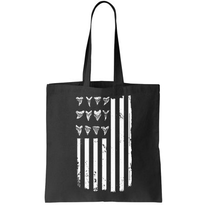 Shark Tooth Hunting American Flag Design For Fossil Hunter Bag