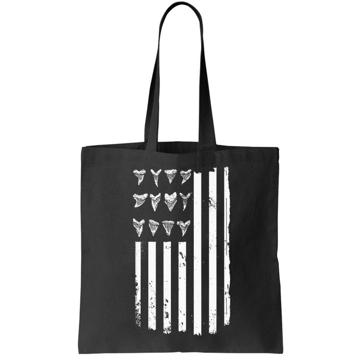 Shark Tooth Hunting American Flag Design For Fossil Hunter Bag