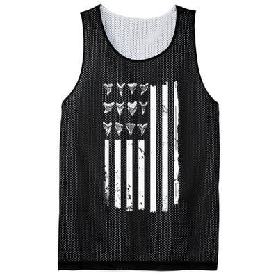 Shark Tooth Hunting American Flag Design For Fossil Hunter Mesh Reversible Basketball Jersey Tank