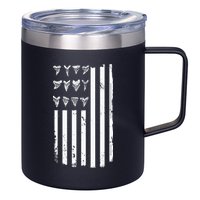 Shark Tooth Hunting American Flag Design For Fossil Hunter 12oz Stainless Steel Coffee Mug