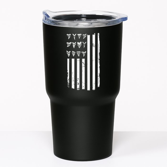 Shark Tooth Hunting American Flag Design For Fossil Hunter Tumbler