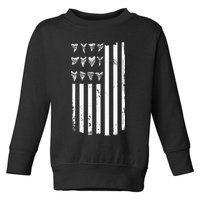 Shark Tooth Hunting American Flag Design For Fossil Hunter Toddler Sweatshirt