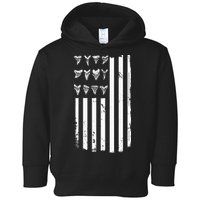 Shark Tooth Hunting American Flag Design For Fossil Hunter Toddler Hoodie