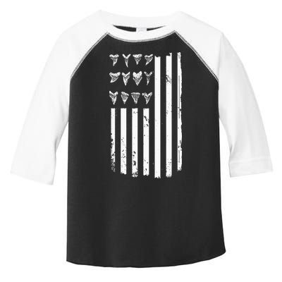 Shark Tooth Hunting American Flag Design For Fossil Hunter Toddler Fine Jersey T-Shirt