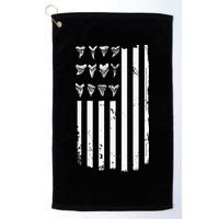 Shark Tooth Hunting American Flag Design For Fossil Hunter Golf Towel