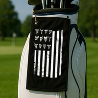 Shark Tooth Hunting American Flag Design For Fossil Hunter Golf Towel