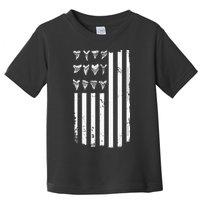 Shark Tooth Hunting American Flag Design For Fossil Hunter Toddler T-Shirt