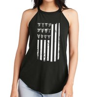 Shark Tooth Hunting American Flag Design For Fossil Hunter Women's Perfect Tri Rocker Tank