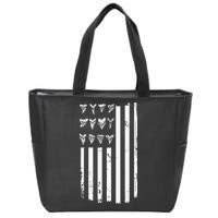 Shark Tooth Hunting American Flag Design For Fossil Hunter Zip Tote Bag