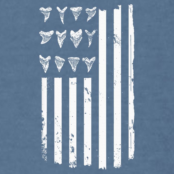 Shark Tooth Hunting American Flag Design For Fossil Hunter Garment-Dyed Sweatshirt