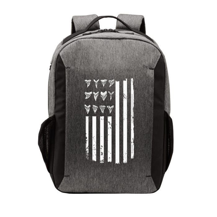 Shark Tooth Hunting American Flag Design For Fossil Hunter Vector Backpack