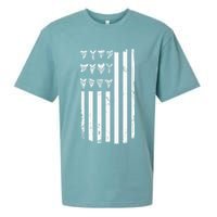 Shark Tooth Hunting American Flag Design For Fossil Hunter Sueded Cloud Jersey T-Shirt