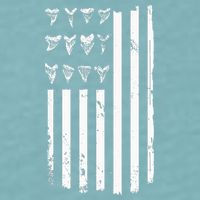 Shark Tooth Hunting American Flag Design For Fossil Hunter Sueded Cloud Jersey T-Shirt