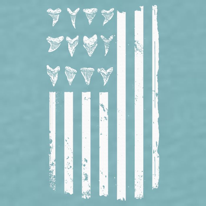 Shark Tooth Hunting American Flag Design For Fossil Hunter Sueded Cloud Jersey T-Shirt