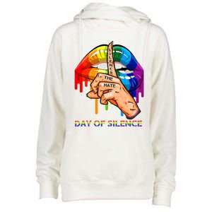 Silence The Hate Day Of Silence Let LGBT Signal Womens Funnel Neck Pullover Hood