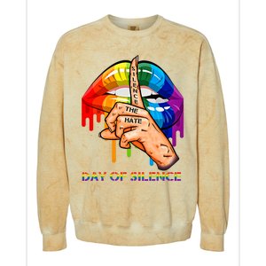 Silence The Hate Day Of Silence Let LGBT Signal Colorblast Crewneck Sweatshirt