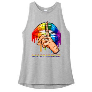 Silence The Hate Day Of Silence Let LGBT Signal Ladies PosiCharge Tri-Blend Wicking Tank