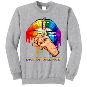 Silence The Hate Day Of Silence Let LGBT Signal Tall Sweatshirt