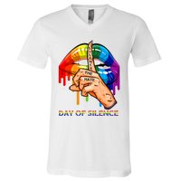 Silence The Hate Day Of Silence Let LGBT Signal V-Neck T-Shirt