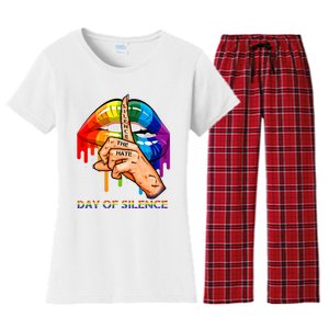 Silence The Hate Day Of Silence Let LGBT Signal Women's Flannel Pajama Set