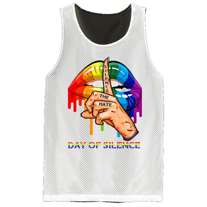 Silence The Hate Day Of Silence Let LGBT Signal Mesh Reversible Basketball Jersey Tank