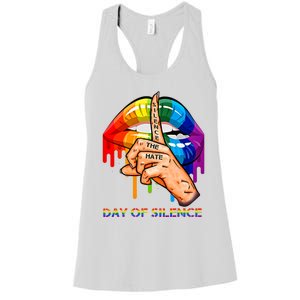 Silence The Hate Day Of Silence Let LGBT Signal Women's Racerback Tank