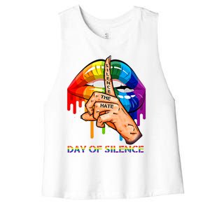 Silence The Hate Day Of Silence Let LGBT Signal Women's Racerback Cropped Tank