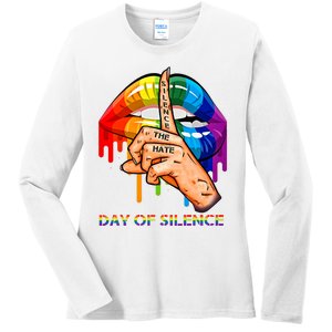 Silence The Hate Day Of Silence Let LGBT Signal Ladies Long Sleeve Shirt