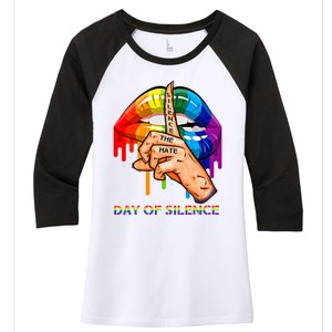 Silence The Hate Day Of Silence Let LGBT Signal Women's Tri-Blend 3/4-Sleeve Raglan Shirt