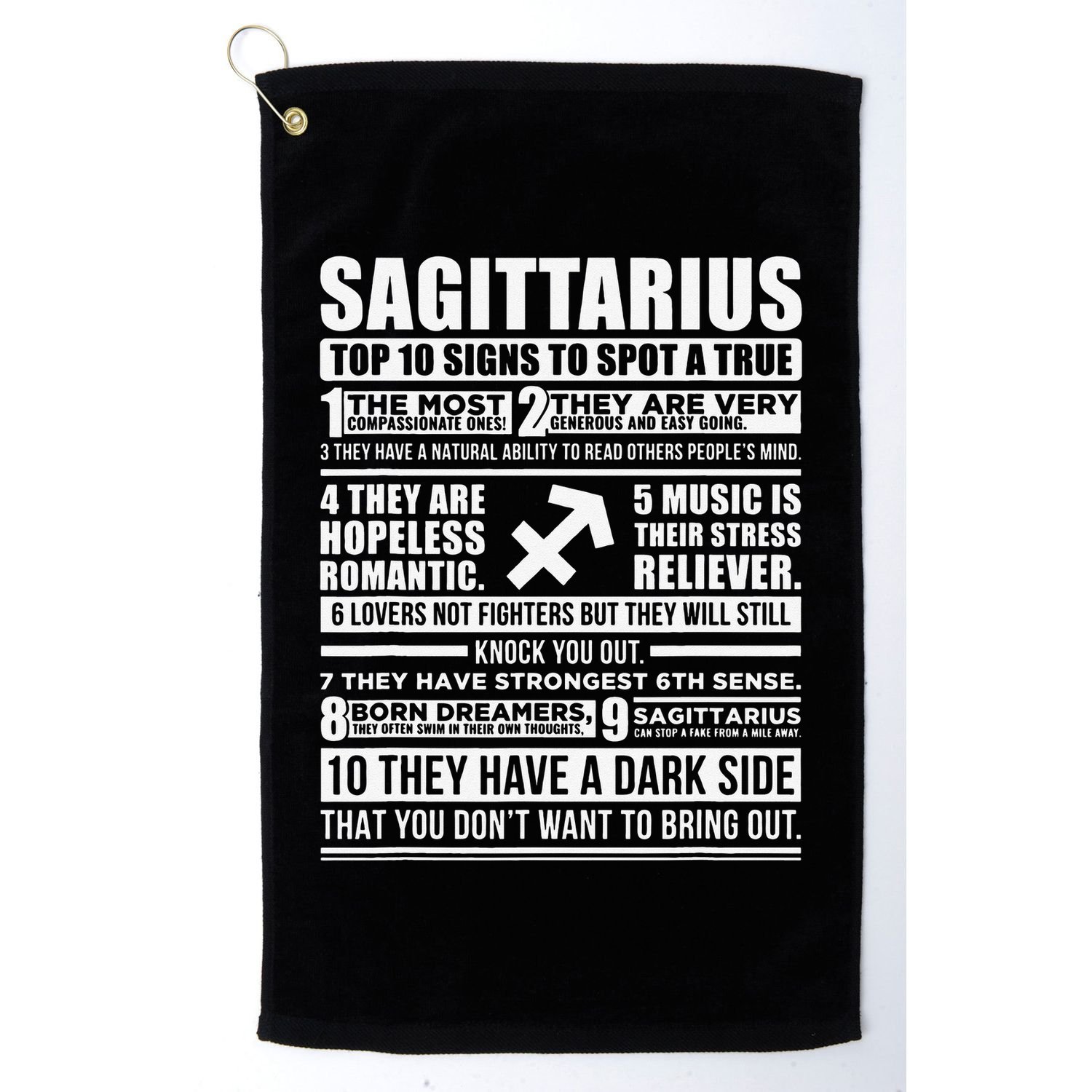 Sagittarius Traits Horoscope Zodiac Sign Gifts Golf Towel