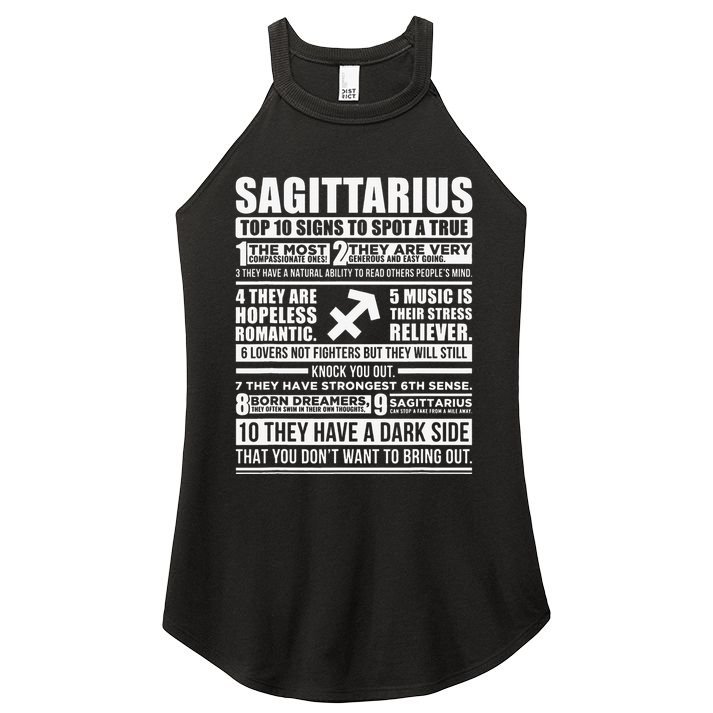 Sagittarius Traits Horoscope Zodiac Sign Gifts Women's Perfect Tri Rocker Tank