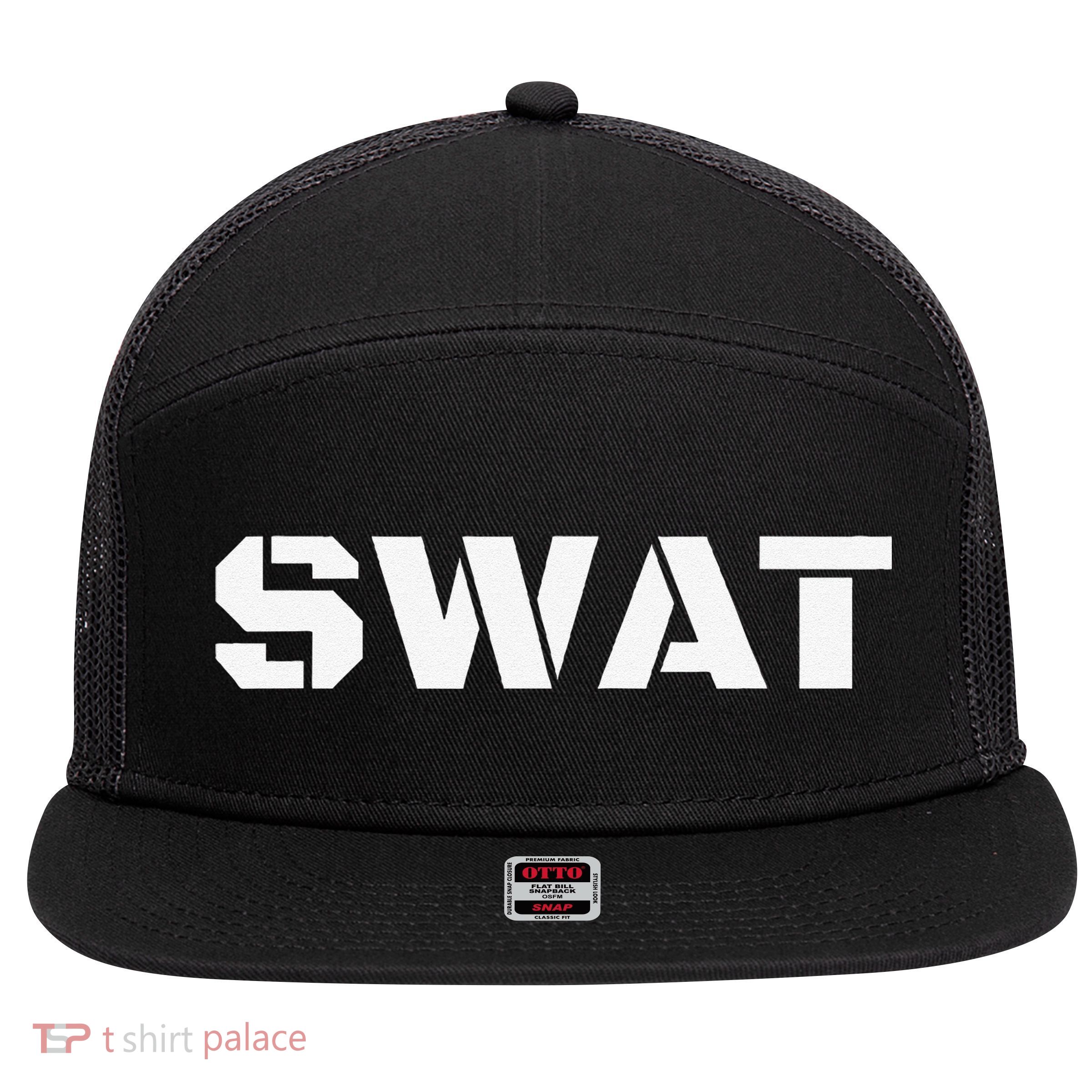 SWAT Team Halloween Costume Tactical Uniform Idea 7 Panel Mesh Trucker Snapback Hat