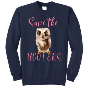 Save The Hooters Breast Cancer Awareness Tall Sweatshirt