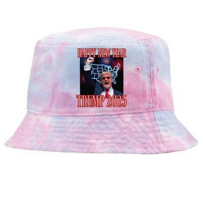 Sarcastic Trump Happy New Year 2025 47th President Convicted Tie-Dyed Bucket Hat