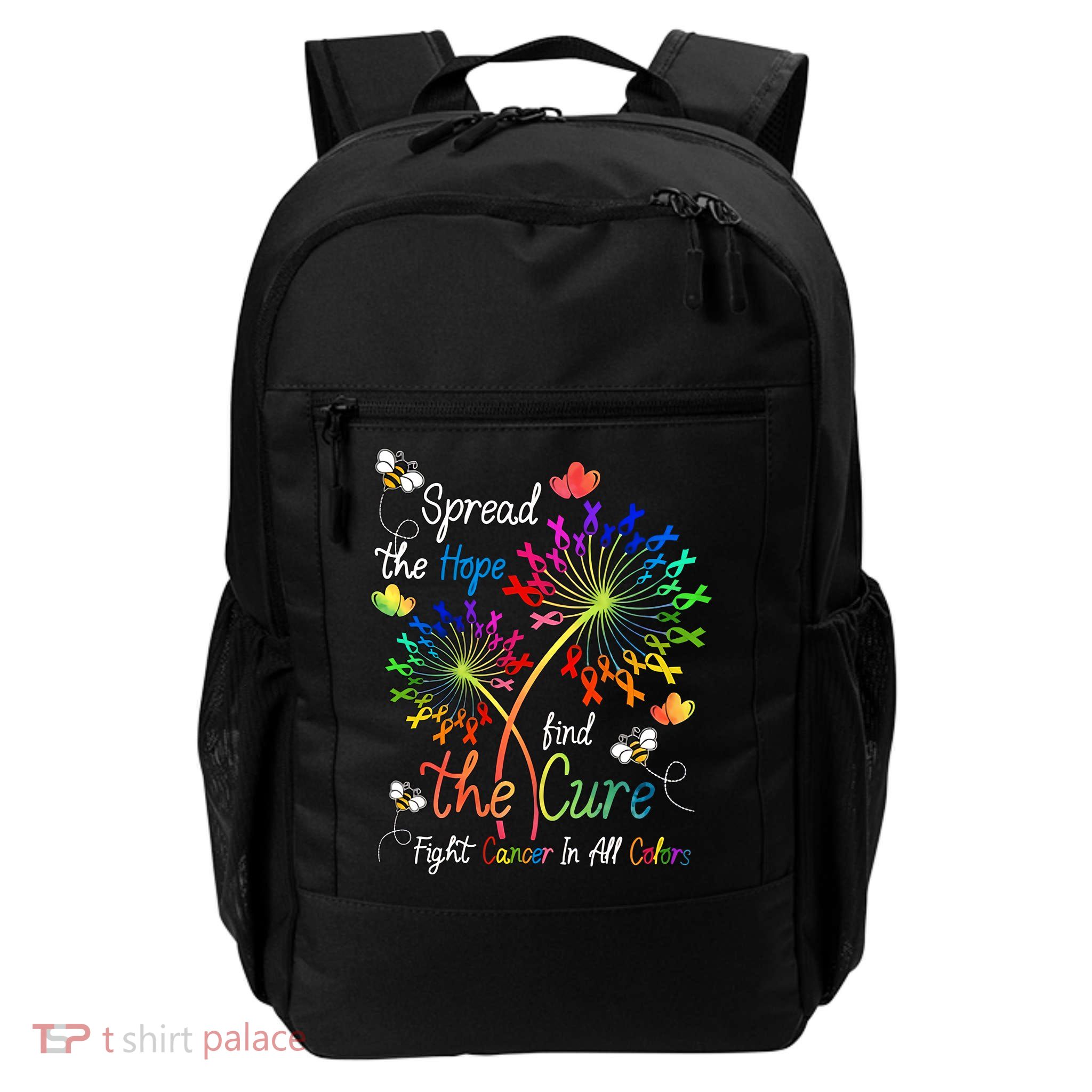 Spread The Hope Find The Cure Fight Cancer In All Colors Ribbon Dandelion Daily Commute Backpack