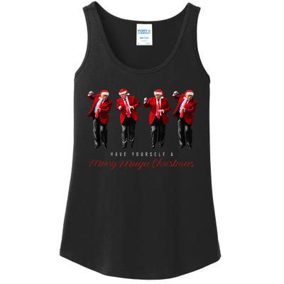 Santa Trump Have Yourself A Merry Maga Christmas Xmas Ladies Essential Tank