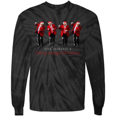 Santa Trump Have Yourself A Merry Maga Christmas Xmas Tie-Dye Long Sleeve Shirt