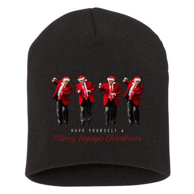 Santa Trump Have Yourself A Merry Maga Christmas Xmas Short Acrylic Beanie