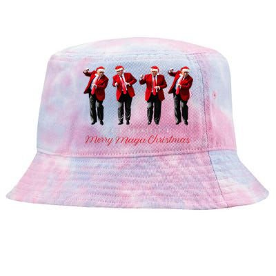 Santa Trump Have Yourself A Merry Maga Christmas Xmas Tie-Dyed Bucket Hat