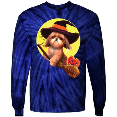 Shih Tzu Halloween Costume Men Women Boy Girl Dog Tie-Dye Long Sleeve Shirt