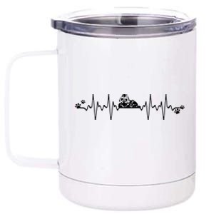 Shih Tzu Heartbeat Gift For Shih Tzu Lovers 12 oz Stainless Steel Tumbler Cup