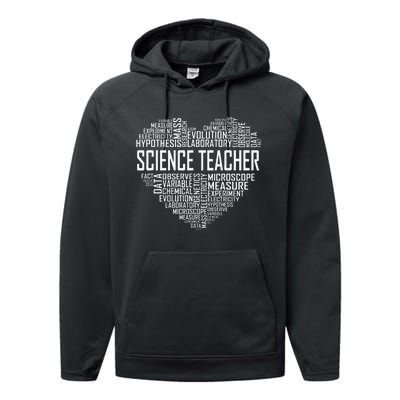 Science Teacher Heart Proud Science Teaching Design Performance Fleece Hoodie