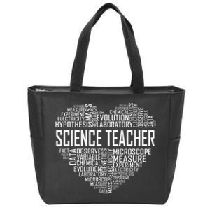 Science Teacher Heart Proud Science Teaching Design Zip Tote Bag