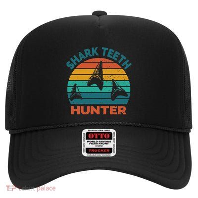 Shark Th Hunter Shark Th Collector Fossil Hunting High Crown Mesh Back Trucker Hat