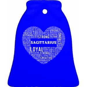 Sagittarius Traits Horoscope Zodiac Astrological Sign Love Great Gift Ceramic Bell Ornament