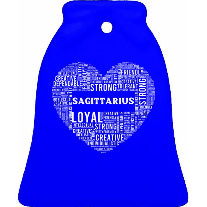 Sagittarius Traits Horoscope Zodiac Astrological Sign Love Great Gift Ceramic Bell Ornament